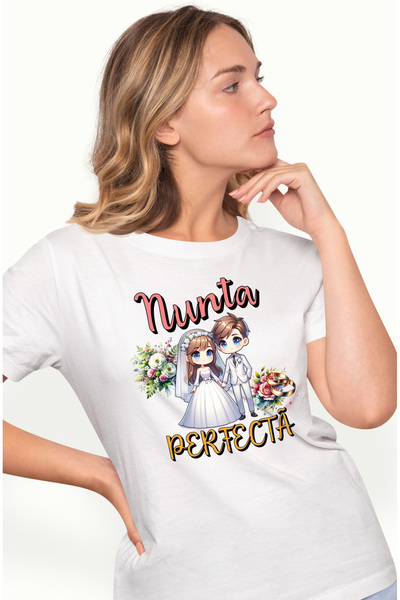 StoryGift Romania Tricou Femei Nunta Perfecta, Inceputul Unui Vis, Casatorie,...