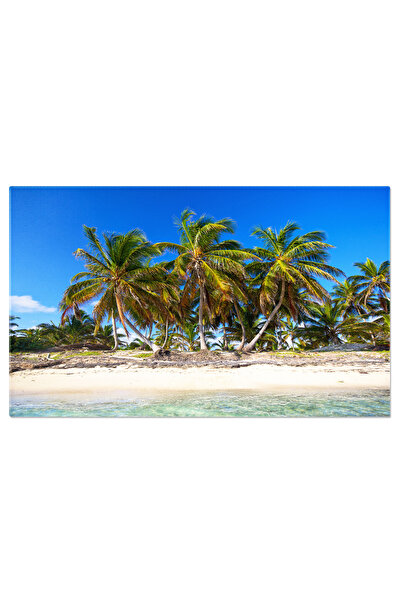 StoryGift Romania Tablou Canvas Plaja Cu Palmieri Plaja, Ocean, Exotic, Nisip...