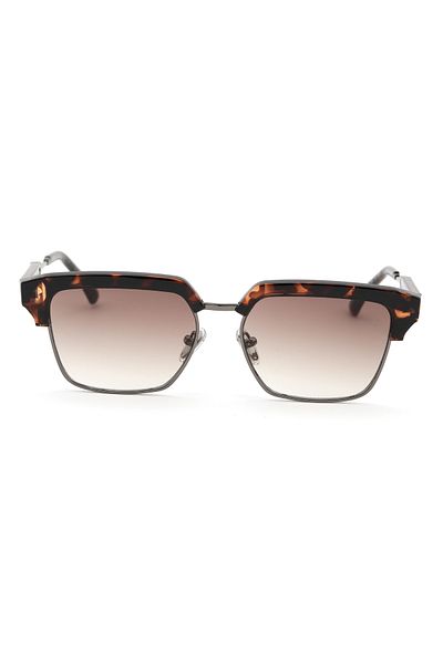 Angel Eyes Square Half Frame Design Leopard Frame Brown Glass Women&Men Sunglasses