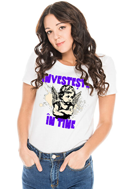 StoryGift Romania Tricou Femei Inger Suparat Cu Aripi Text Investeşte În Tine...