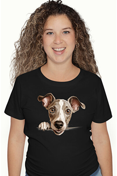 StoryGift Romania Tricou Femei Cu Un Caine Uimit, Ilustratie, Se Uita Surprins, Pentru Iubitorii D Blk_l