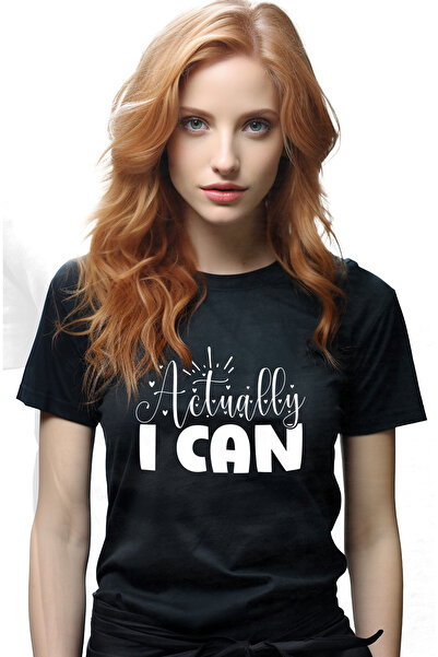 StoryGift Romania Tricou Femei Cu Mesaj Motivational "actually I Can" - De Fa...