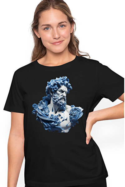 StoryGift Romania Tricou Femei Cu O Statuie Din Grecia, Ilustratie, Zeus, Mit...