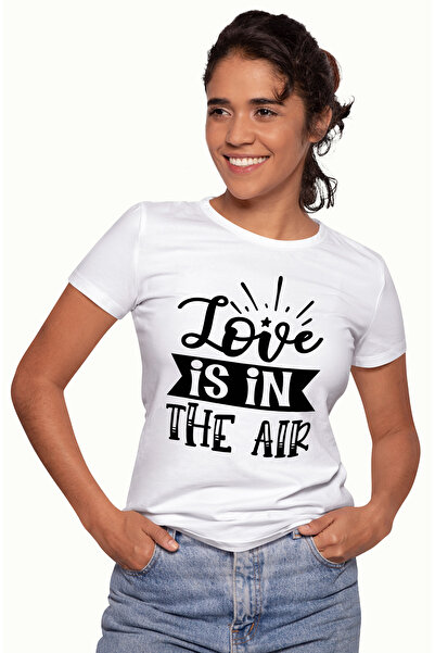 StoryGift Romania Tricou Femei Cu Textul "love Is In The Air" - Iubirea Este ...