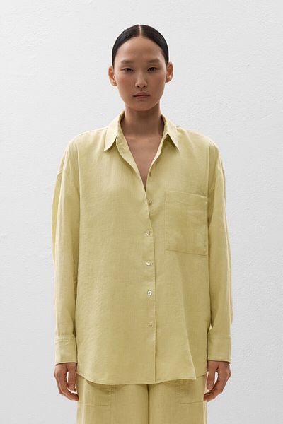 Oysho 100% linen relaxed shirt