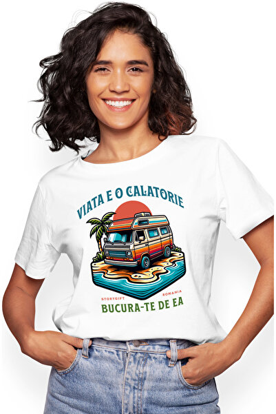 StoryGift Romania Tricou Femei Viata E O Calatorie Bucura-te De Ea Natura Cu ...