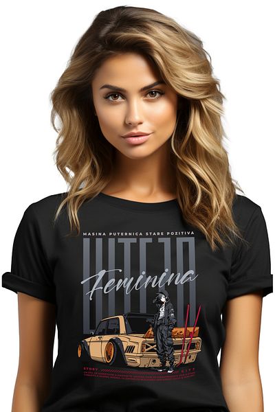 StoryGift Romania Tricou Femei Fata Stil Anime Masina Puternica Viteza Feminina Curse Ilegale Cu I Blk_m