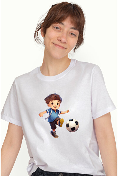 StoryGift Romania Tricou Femei Cu Un Baietel Care Joaca Fotbal, Pasiune, Tale...