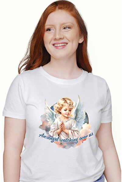 StoryGift Romania Tricou Femei Cu Un Ingeras Cu Mesajul "an Angel Watching Ov...