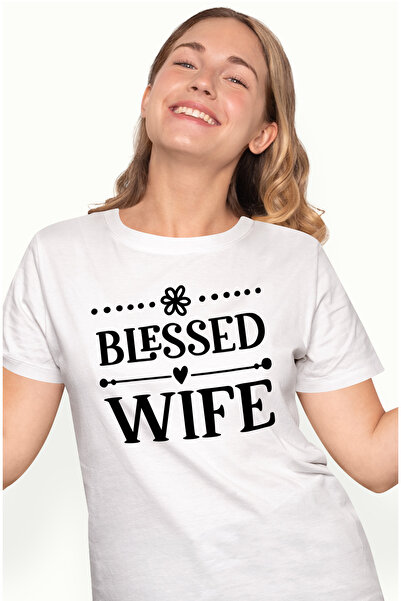 StoryGift Romania Tricou Femei Cu Inimioara Si Textul In Engleza "blessed Wif...