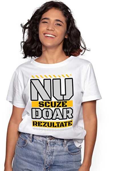 StoryGift Romania Tricou Femei Fara Scuze Doar Rezultate, Motivat, Gym Cu Imp...