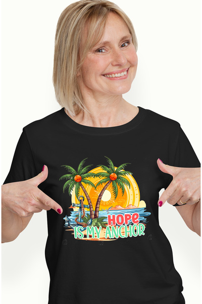 StoryGift Romania Tricou Femei Cu Mesajul "hope Is My Anchor", Vara, Vacanta,...