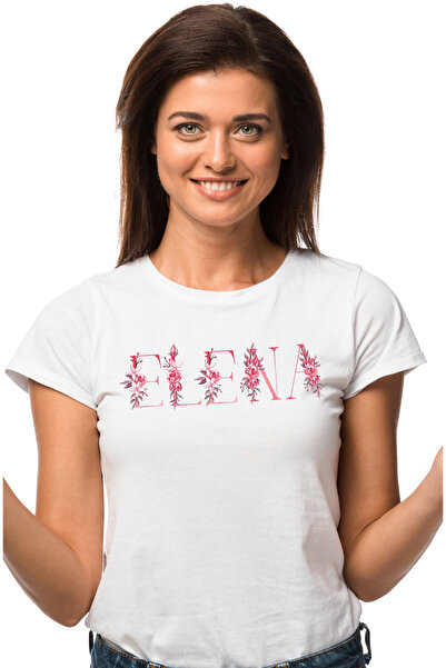 StoryGift Romania Tricou Femei Cu Numele Elena, Floral, Colorat, Creativ, Fru...
