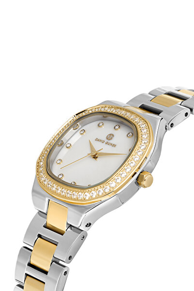DAVID GUNER Women's Wristwatch Dg-8519La-D1 with Yellow White Coated White Dial