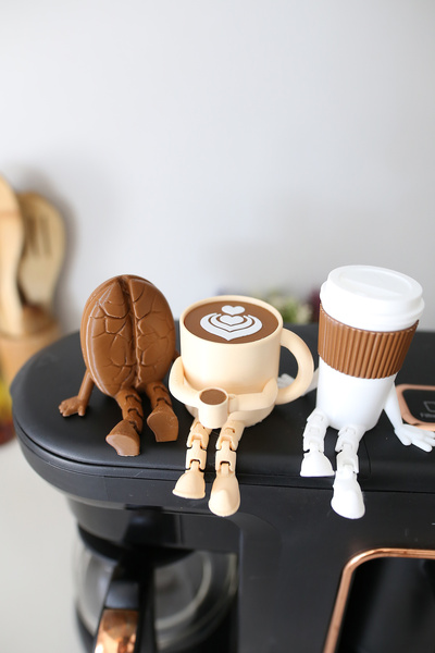 loftico 3'lü Sevimli Latte Kahve Köşesi Seti - Ayaklı LatteArt Seti