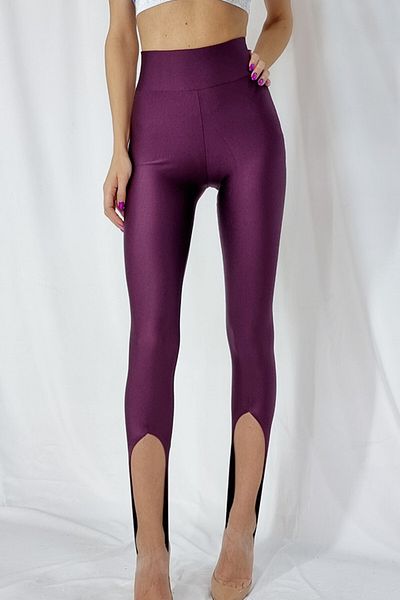 FashionForYou Selly tights with lycra and elastic band under the sole, Bordeaux, XL