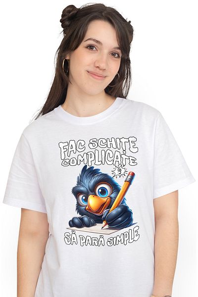 StoryGift Romania Tricou Femei Fac Schite Complicate Sa Para Simple Pasare Arhitect Inginer Cu Imp Wht_l
