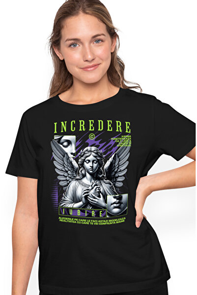 StoryGift Romania Tricou Femei Inger Cu Inima - Incredere, Iubire, Karma, Cur...