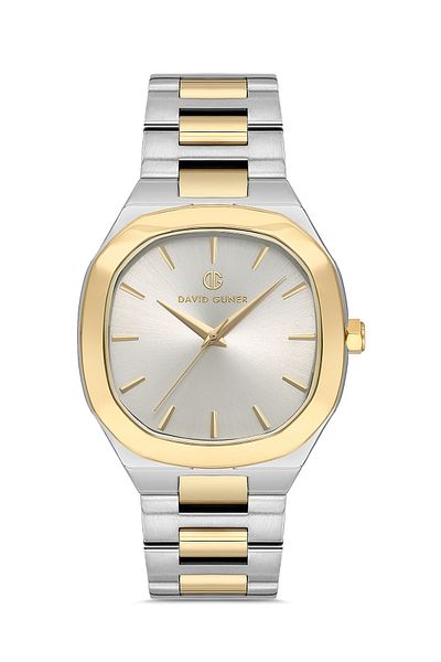 DAVID GUNER Yellow Silver Plated Silver Dial Men's Wristwatch