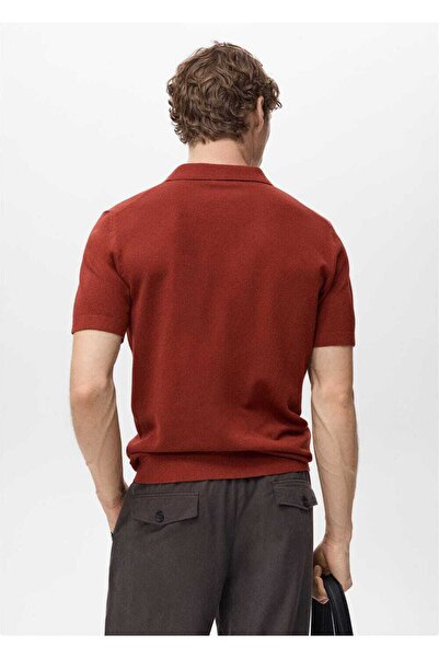 MANGO Man İnce triko pamuklu polo gömlek