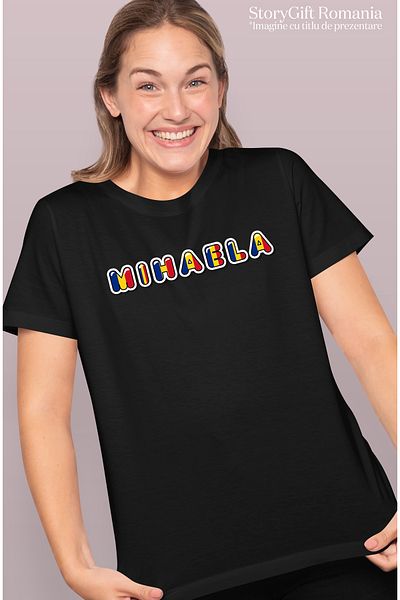 StoryGift Romania Tricou Femei Cu Numele Mihaela, Romania, Suporter, Steagul Romaniei, Patriot, C Blk_l