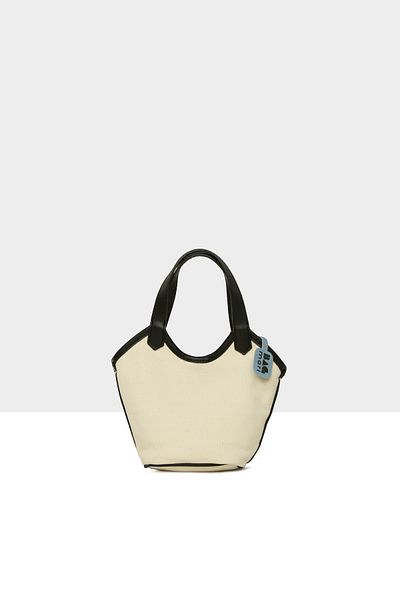 Bagmori Black Women's Leather Garnished Canvas Mini Bag M000008617