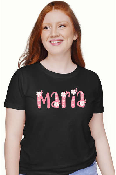 StoryGift Romania Tricou Femei Cu Numele Maria, Flori, Colorat, Roz, Dragut, ...