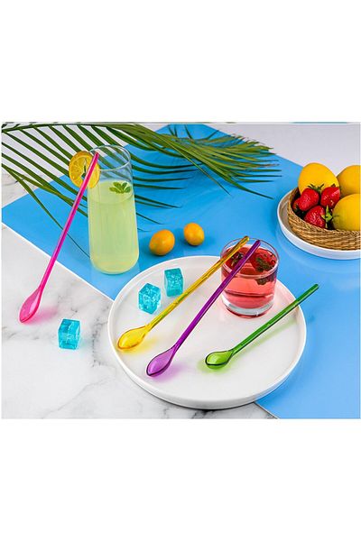 HB LİFE Elite Long Spoon Set of 4 – Practical Use for Glass and Jar, Stylish Design