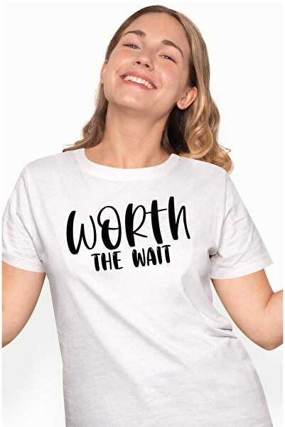 StoryGift Romania Tricou Femei Cu Mesajul In Engleza "worth The Wait" - Astep...