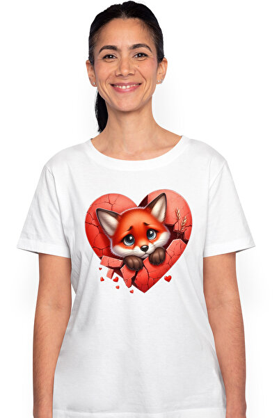 StoryGift Romania Tricou Femei Cu O Vulpe Trista, Ilustratie, Lacrimi, Inima ...