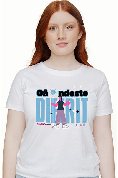 StoryGift Romania Women's T-shirt girl with light bulb thinks differently int...