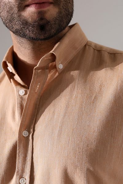Corradeo Giyim New Season Oversize Cut Long Sleeve Cotton Linen Men's Shirt