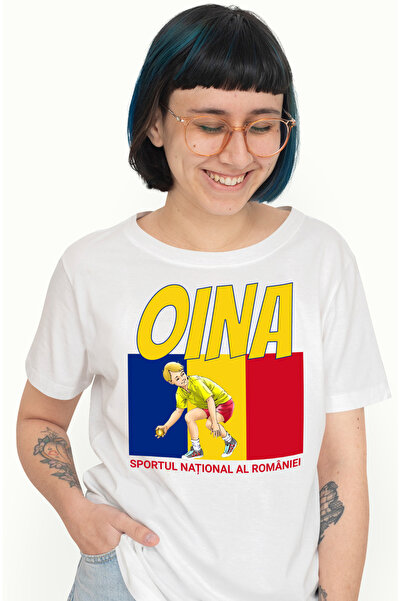 StoryGift Romania Tricou Femei Copil Jucand Oina Drapel Romania Sport Nationa...