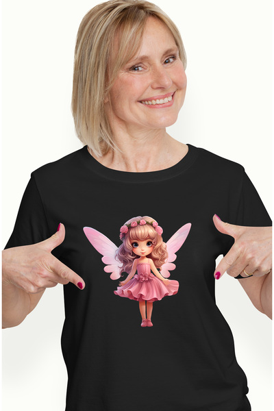 StoryGift Romania Tricou Femei Cu O Fetita Dragalasa Cu Aripi De Zana, Ilustr...