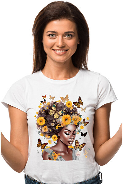 StoryGift Romania Tricou Femei Cu O Femeie De Culoare, Ilustratie, Draguta, A...