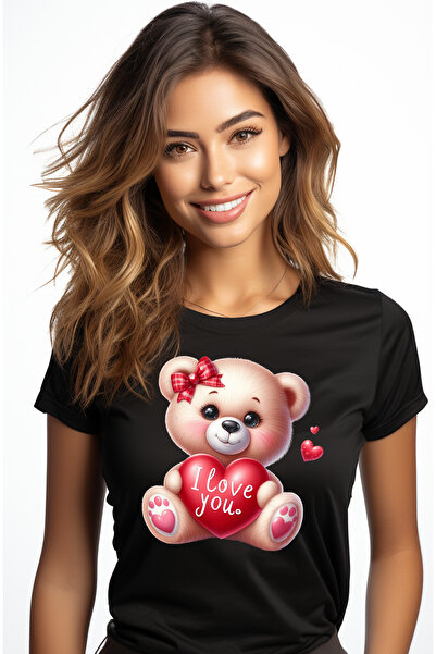 StoryGift Romania Tricou Femei Cu O Ursoaica Vesela Care Tine O Inimioara In ...