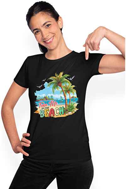 StoryGift Romania Tricou Femei Cu Mesajul "take Me To The Beach", Vara, Vacan...