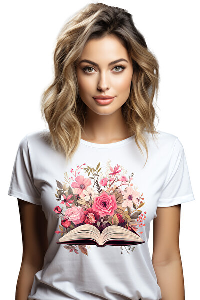 StoryGift Romania Tricou Femei Cu O Carte Deschisa, Ilustratie, Natura, Inspi...