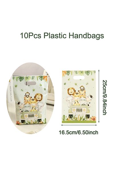 Choice 16.5x25cm 10pcs 10/20/50pcs Jungle Animals Gift Bag Candy Biscuit Packing Bags, Safari Gift Bag For