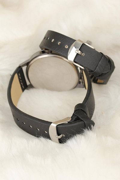 E BULURUM Smoked Color Metal Case with Black Leather Band Dear Watches