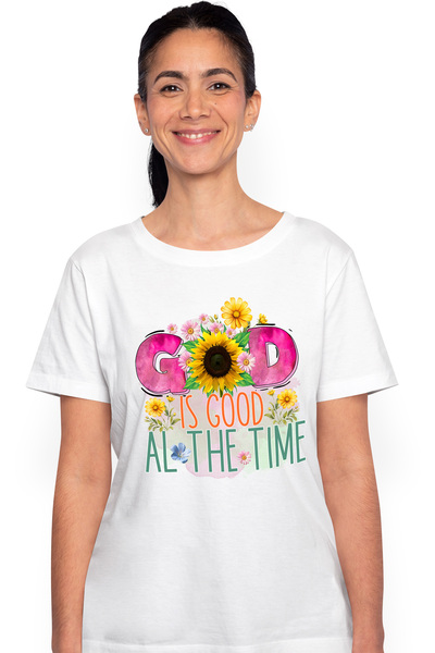 StoryGift Romania Tricou Femei Cu Mesajul "god Is Good All The Time", Religie...