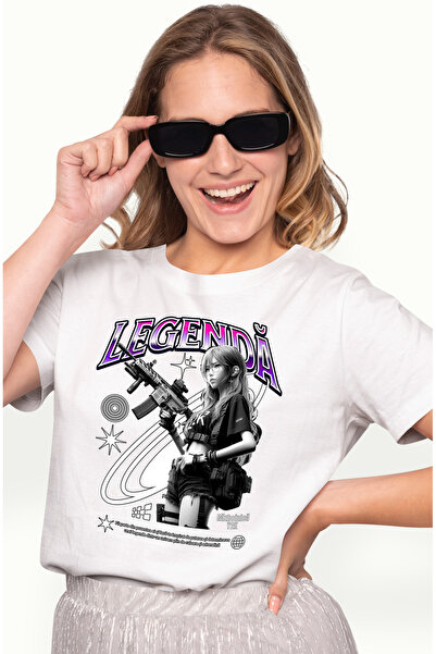 StoryGift Romania Tricou Femei Legenda Fata Razboinica Cu Mitraliera Joc Vide...