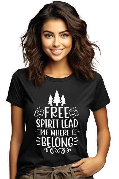 StoryGift Romania Tricou Femei Cu Brazi Si Inimioare Cu Mesajul "free Spirit,...
