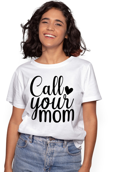 StoryGift Romania Tricou Femei Cu Inimioara Si Textul "call Your Mom" - Suna-...
