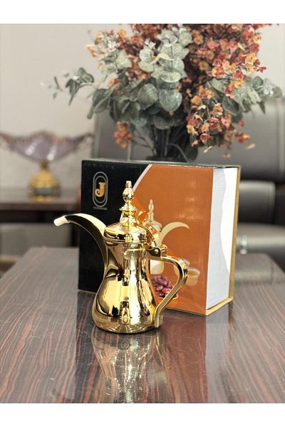 aljahwari Single 26 oz Arabic Coffee Pot Gold