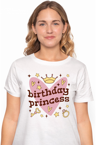 StoryGift Romania Tricou Femei Cu Text In Engleza Birthday Princess, Multicol...