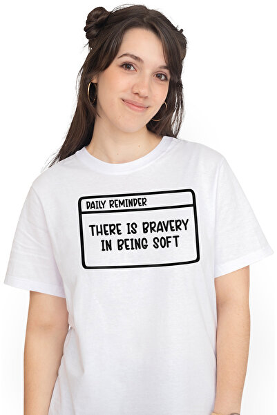 StoryGift Romania Tricou Femei Cu Text In Engleza "there Is Bravery In Being ...