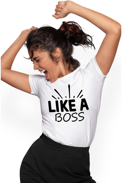 StoryGift Romania Tricou Femei Cu Textul In Limba Engleza "like A Boss" - Ca ...
