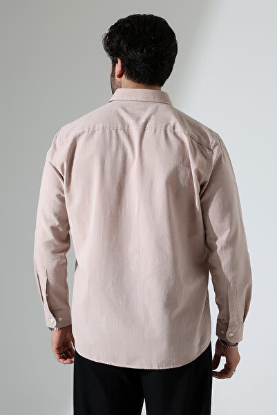 Corradeo Giyim Yeni Sezon Oversize Kesim Uzun Kol Pamuk Keten Erkek Gömlek