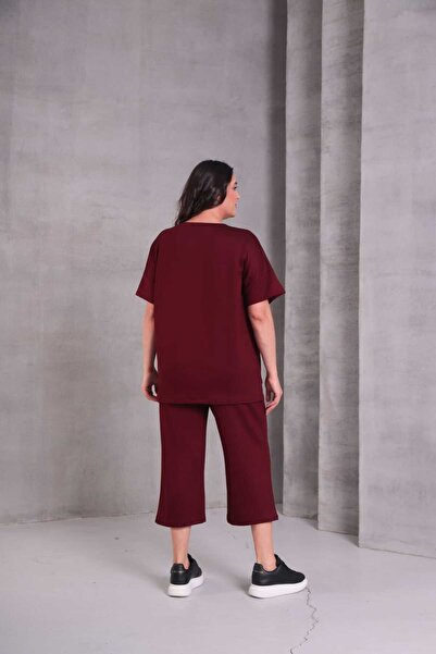 Esina Дамски спортен костюм с кристална материя, дължина на капри